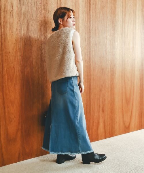 le.coeur blanc / ルクールブラン デニムスカート | リメイク風ラメデニムスカート | 詳細5