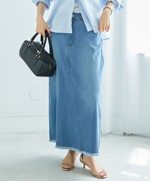 le.coeur blanc / ルクールブラン デニムスカート | リメイク風ラメデニムスカート | 詳細6