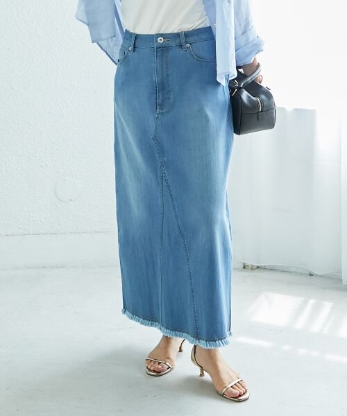 le.coeur blanc / ルクールブラン デニムスカート | リメイク風ラメデニムスカート | 詳細7