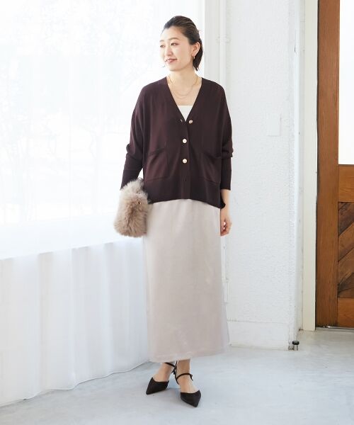 le.coeur blanc / ルクールブラン ロング・マキシ丈スカート | 《手洗い可能》シャイニーナロースカート | 詳細18