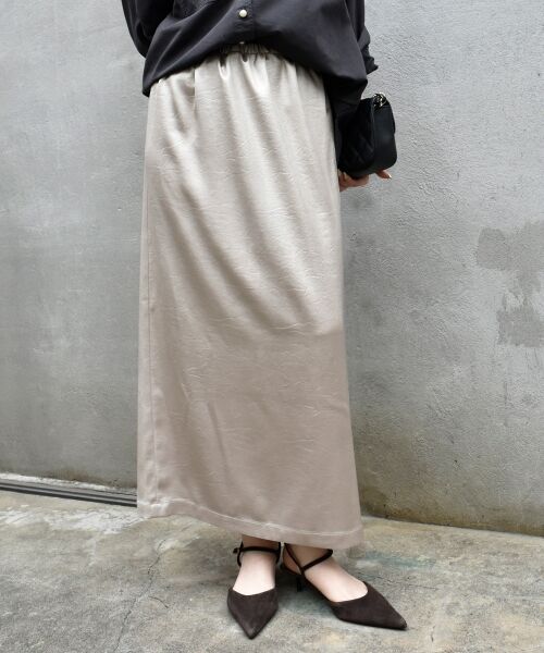 le.coeur blanc / ルクールブラン ロング・マキシ丈スカート | 《手洗い可能》シャイニーナロースカート | 詳細20