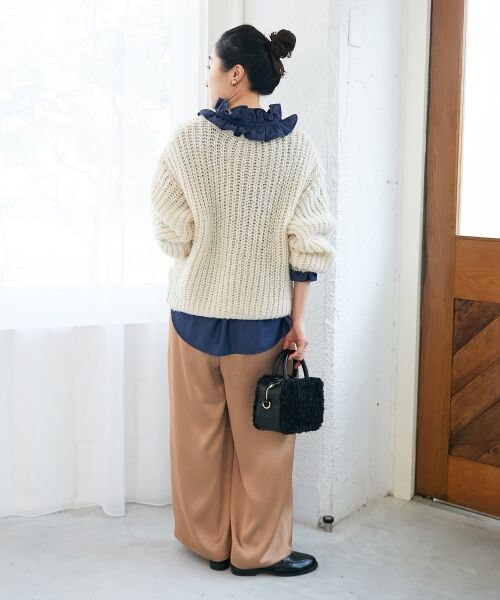 le.coeur blanc / ルクールブラン その他パンツ | 《手洗い可能》メローウエストサテンイージーパンツ | 詳細11