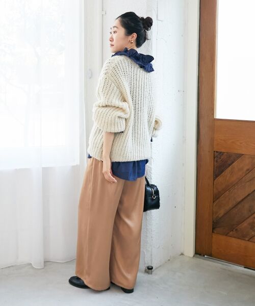 le.coeur blanc / ルクールブラン その他パンツ | 《手洗い可能》メローウエストサテンイージーパンツ | 詳細12