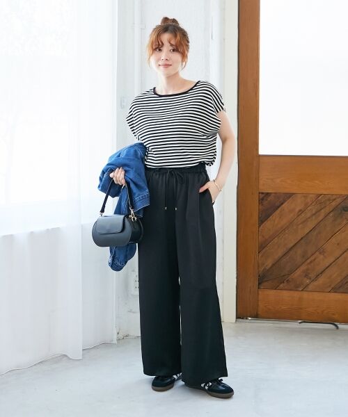 le.coeur blanc / ルクールブラン その他パンツ | 《手洗い可能》メローウエストサテンイージーパンツ | 詳細18