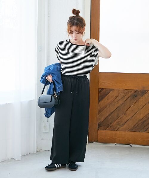 le.coeur blanc / ルクールブラン その他パンツ | 《手洗い可能》メローウエストサテンイージーパンツ | 詳細19