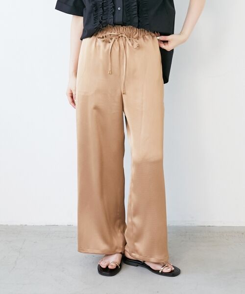 le.coeur blanc / ルクールブラン その他パンツ | 《手洗い可能》メローウエストサテンイージーパンツ | 詳細2