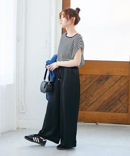 le.coeur blanc / ルクールブラン その他パンツ | 《手洗い可能》メローウエストサテンイージーパンツ | 詳細20