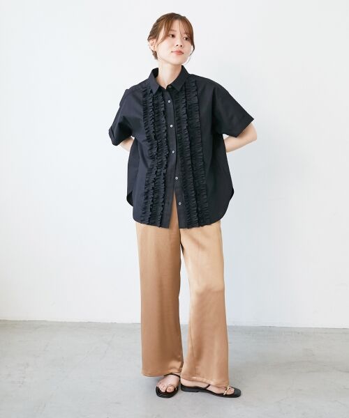 le.coeur blanc / ルクールブラン その他パンツ | 《手洗い可能》メローウエストサテンイージーパンツ | 詳細3