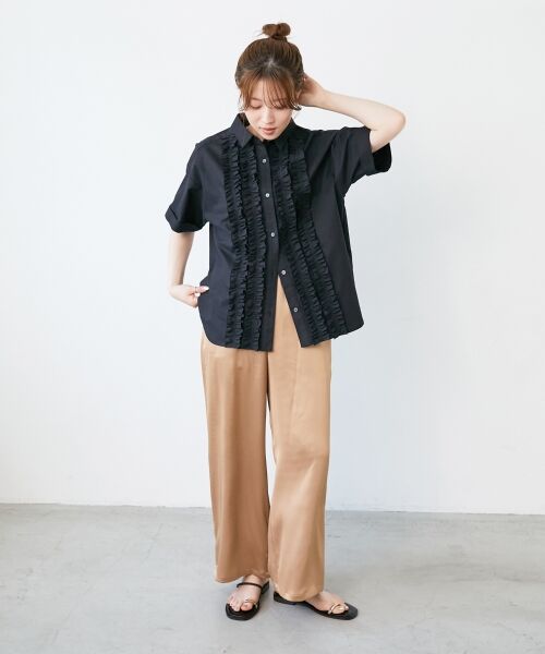 le.coeur blanc / ルクールブラン その他パンツ | 《手洗い可能》メローウエストサテンイージーパンツ | 詳細4