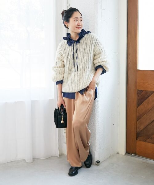 le.coeur blanc / ルクールブラン その他パンツ | 《手洗い可能》メローウエストサテンイージーパンツ | 詳細9