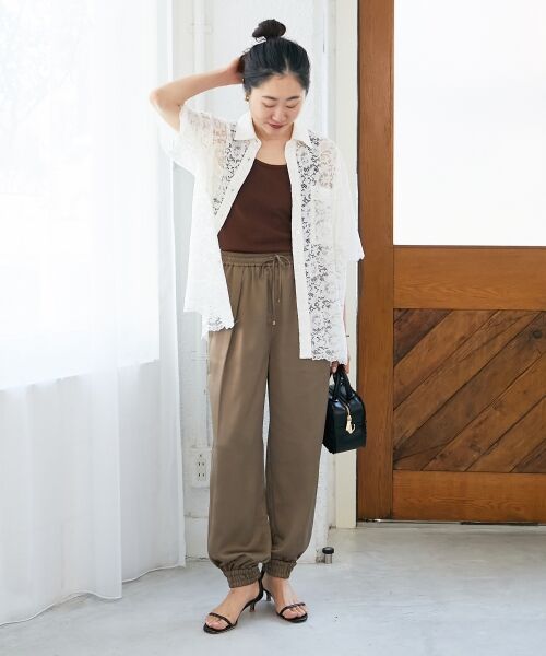 le.coeur blanc / ルクールブラン その他パンツ | 《なめらかな肌あたり》サテンジョガーパンツ | 詳細14