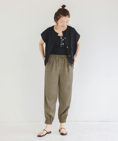 le.coeur blanc / ルクールブラン その他パンツ | 《なめらかな肌あたり》サテンジョガーパンツ | 詳細19