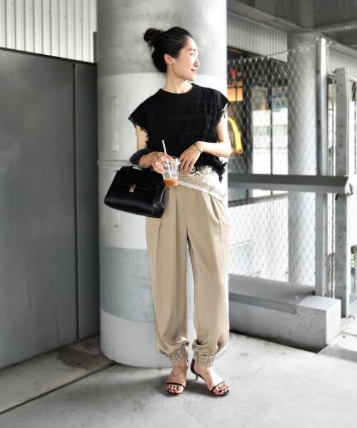 le.coeur blanc / ルクールブラン その他パンツ | 《なめらかな肌あたり》サテンジョガーパンツ | 詳細28