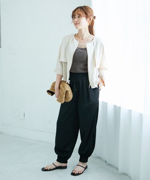 le.coeur blanc / ルクールブラン その他パンツ | 《なめらかな肌あたり》サテンジョガーパンツ | 詳細5