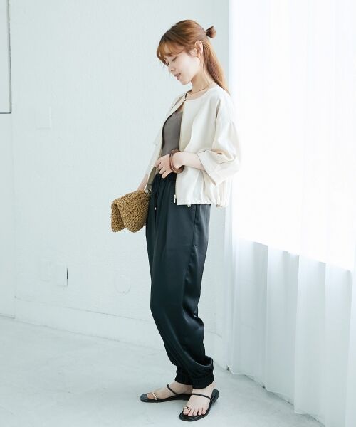 le.coeur blanc / ルクールブラン その他パンツ | 《なめらかな肌あたり》サテンジョガーパンツ | 詳細6