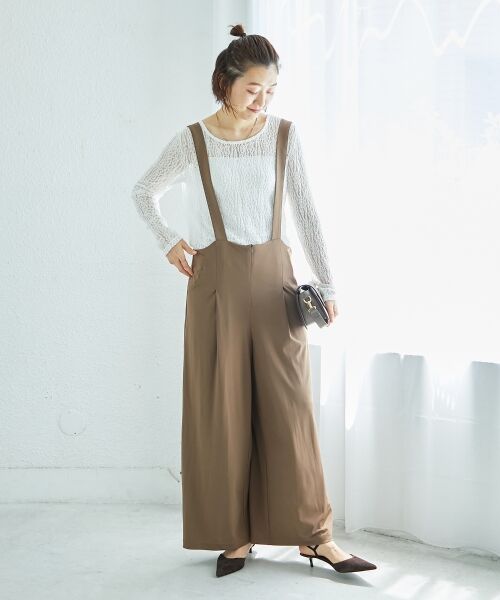 le.coeur blanc / ルクールブラン サロペット・オールインワン | CICA加工サークルストレッチサロペット | 詳細23