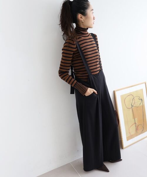 le. coeur blanc/ルクールブラン CICA加工サークルストレッチサロペット ブラック 38 le. coeur blanc/ルクールブラン CICA加工サークルストレッチサロペット ブラック 38