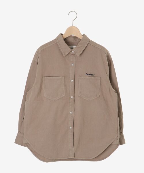 le.coeur blanc / ルクールブラン シャツ・ブラウス | 刺繍カラーダブルポケットオーバーシャツ | 詳細1