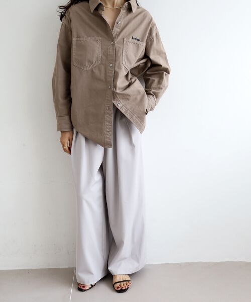 le.coeur blanc / ルクールブラン シャツ・ブラウス | 刺繍カラーダブルポケットオーバーシャツ | 詳細10