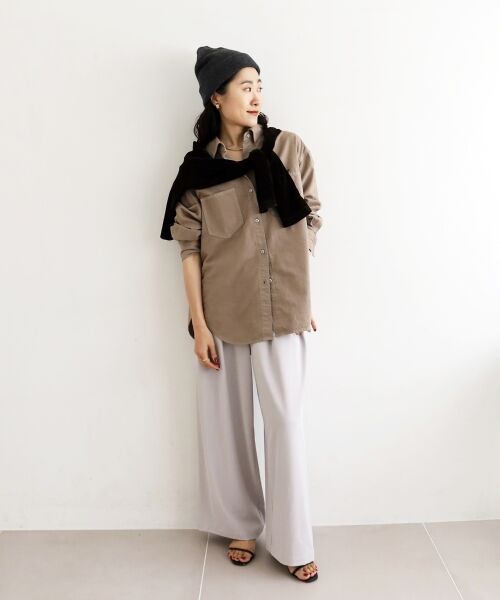 le.coeur blanc / ルクールブラン シャツ・ブラウス | 刺繍カラーダブルポケットオーバーシャツ | 詳細12