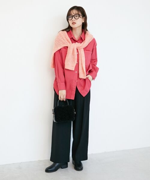 le.coeur blanc / ルクールブラン シャツ・ブラウス | 刺繍カラーダブルポケットオーバーシャツ | 詳細17