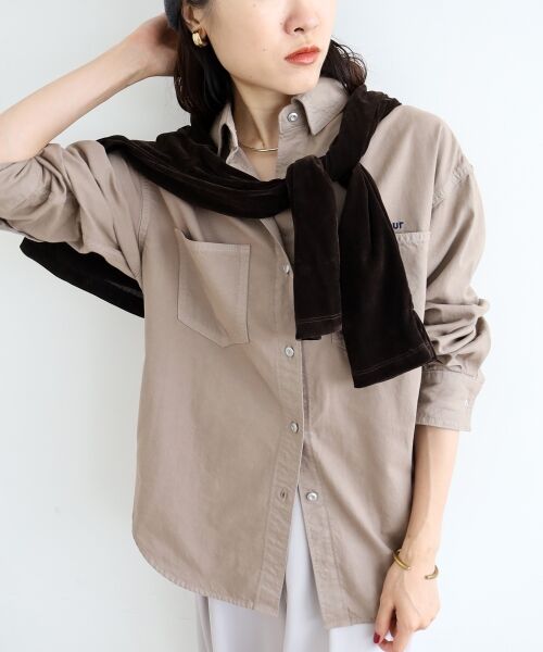 le.coeur blanc / ルクールブラン シャツ・ブラウス | 刺繍カラーダブルポケットオーバーシャツ | 詳細2