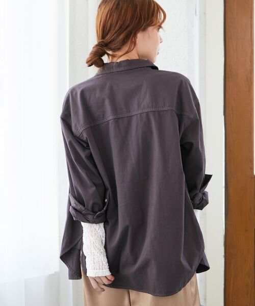 le.coeur blanc / ルクールブラン シャツ・ブラウス | 刺繍カラーダブルポケットオーバーシャツ | 詳細26