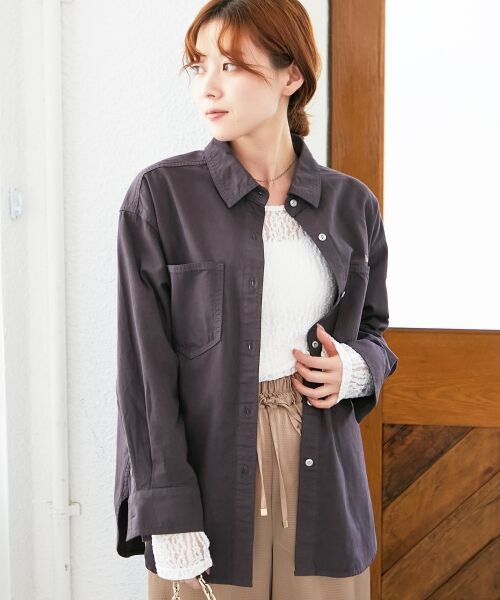le.coeur blanc / ルクールブラン シャツ・ブラウス | 刺繍カラーダブルポケットオーバーシャツ | 詳細28