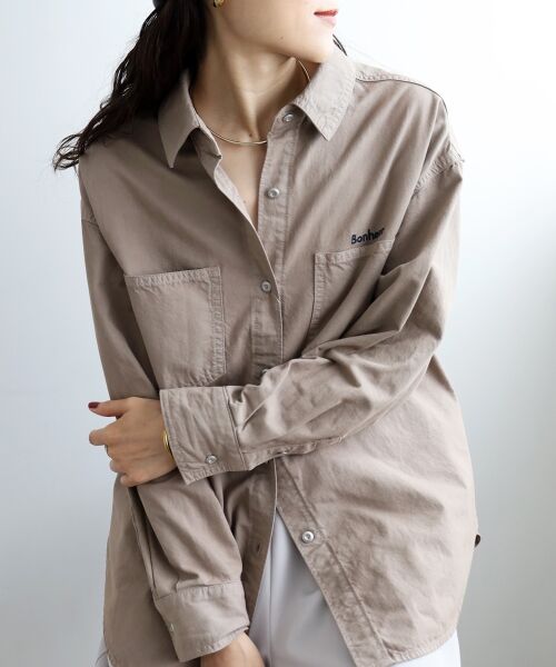 le.coeur blanc / ルクールブラン シャツ・ブラウス | 刺繍カラーダブルポケットオーバーシャツ | 詳細4