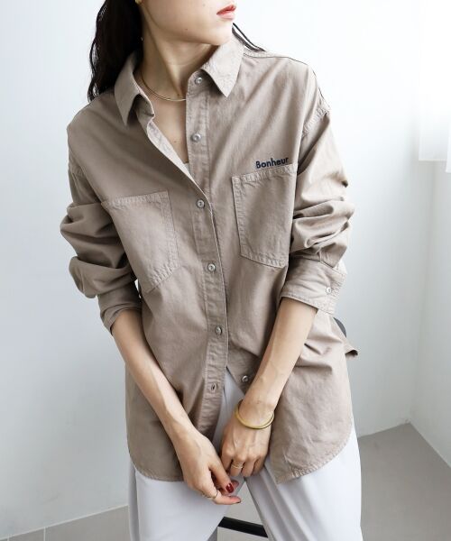 le.coeur blanc / ルクールブラン シャツ・ブラウス | 刺繍カラーダブルポケットオーバーシャツ | 詳細5