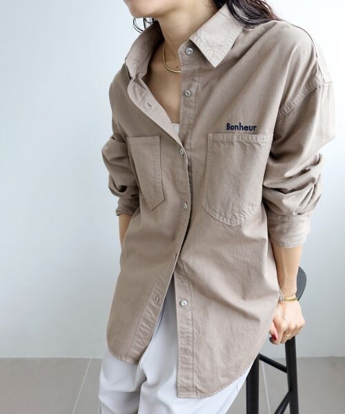 le.coeur blanc / ルクールブラン シャツ・ブラウス | 刺繍カラーダブルポケットオーバーシャツ | 詳細6