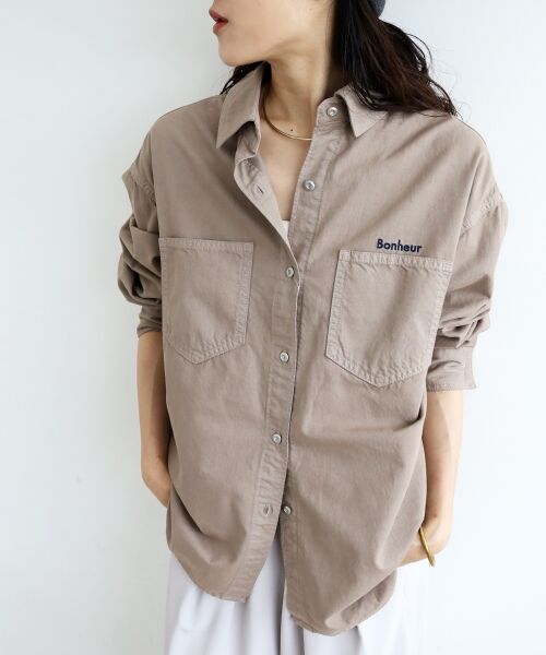 le.coeur blanc / ルクールブラン シャツ・ブラウス | 刺繍カラーダブルポケットオーバーシャツ | 詳細7
