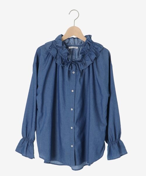 le.coeur blanc / ルクールブラン シャツ・ブラウス | フリルネックデニムブラウス | 詳細1