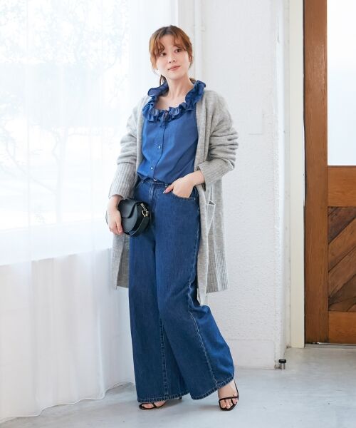 le.coeur blanc / ルクールブラン シャツ・ブラウス | フリルネックデニムブラウス | 詳細16