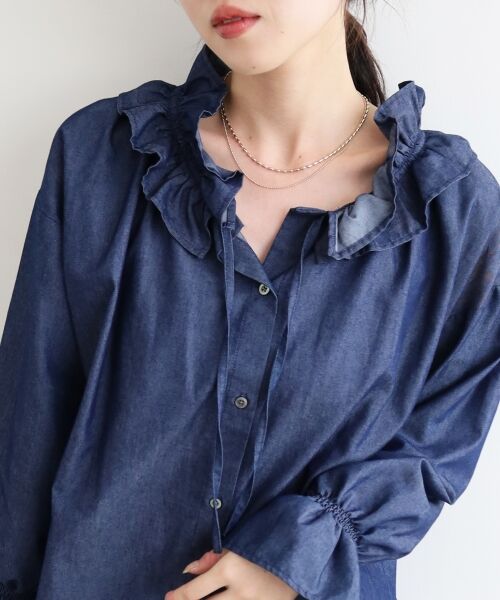 le.coeur blanc / ルクールブラン シャツ・ブラウス | フリルネックデニムブラウス | 詳細19