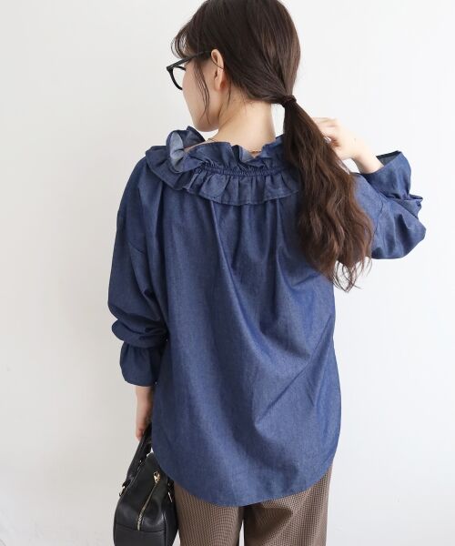 le.coeur blanc / ルクールブラン シャツ・ブラウス | フリルネックデニムブラウス | 詳細22