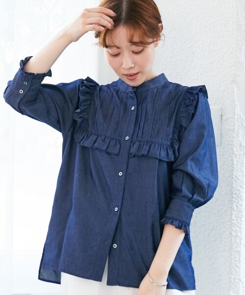 le.coeur blanc / ルクールブラン シャツ・ブラウス | デニムフリルブラウス | 詳細4