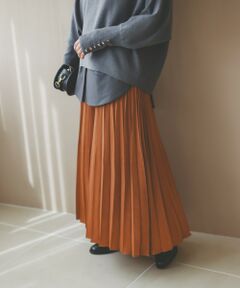 le.coeur blanc / ルクールブラン ロング・マキシ丈スカート | 《手洗い可能》マロンサテン変形プリーツスカート