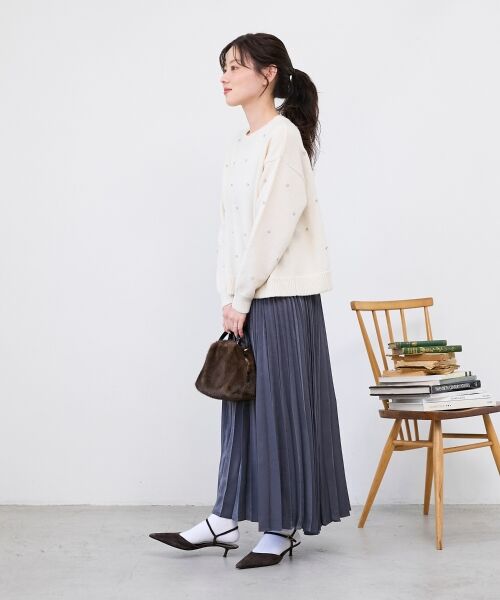 le.coeur blanc / ルクールブラン ロング・マキシ丈スカート | 《手洗い可能》マロンサテン変形プリーツスカート | 詳細11