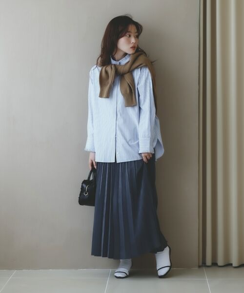 le.coeur blanc / ルクールブラン ロング・マキシ丈スカート | 《手洗い可能》マロンサテン変形プリーツスカート | 詳細13