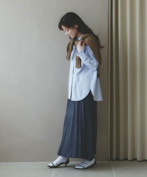le.coeur blanc / ルクールブラン ロング・マキシ丈スカート | 《手洗い可能》マロンサテン変形プリーツスカート | 詳細14