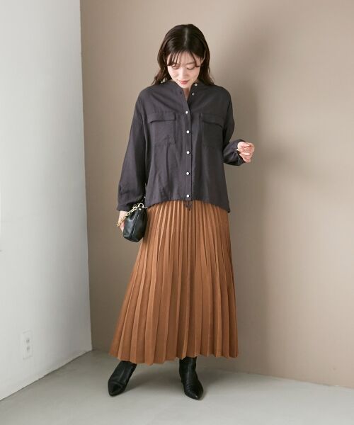 le.coeur blanc / ルクールブラン ロング・マキシ丈スカート | 《手洗い可能》マロンサテン変形プリーツスカート | 詳細21