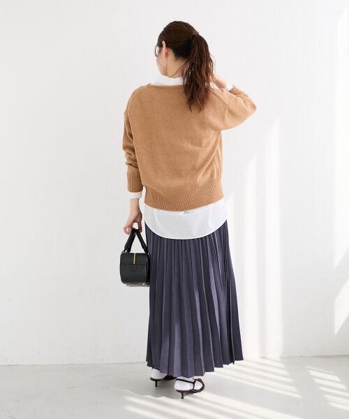 le.coeur blanc / ルクールブラン ロング・マキシ丈スカート | 《手洗い可能》マロンサテン変形プリーツスカート | 詳細5