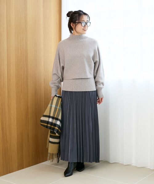 le.coeur blanc / ルクールブラン ロング・マキシ丈スカート | 《手洗い可能》マロンサテン変形プリーツスカート | 詳細7