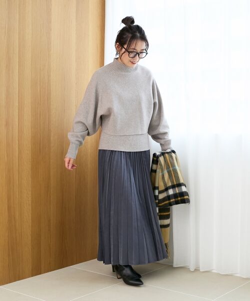 le.coeur blanc / ルクールブラン ロング・マキシ丈スカート | 《手洗い可能》マロンサテン変形プリーツスカート | 詳細8