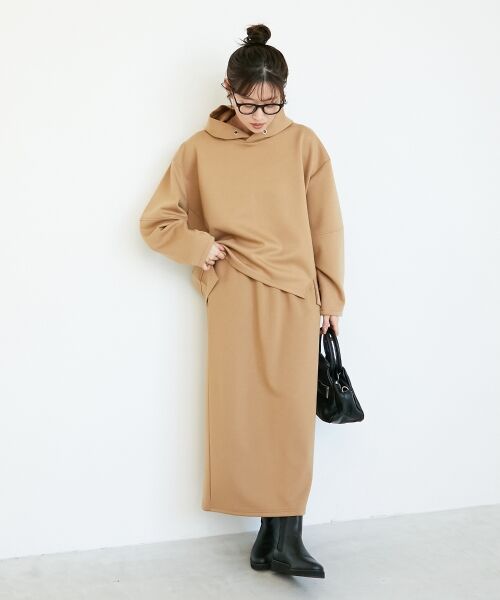 le.coeur blanc / ルクールブラン ロング・マキシ丈ワンピース | ダンボールニットパーカー×スカートセット | 詳細7