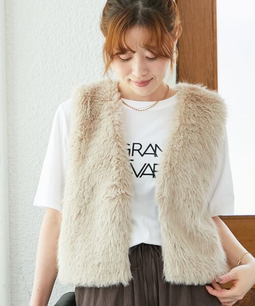 le.coeur blanc / ルクールブラン その他アウター | ショートフェイクファーベスト | 詳細15