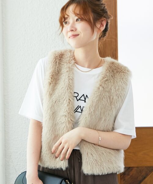 le.coeur blanc / ルクールブラン その他アウター | ショートフェイクファーベスト | 詳細16