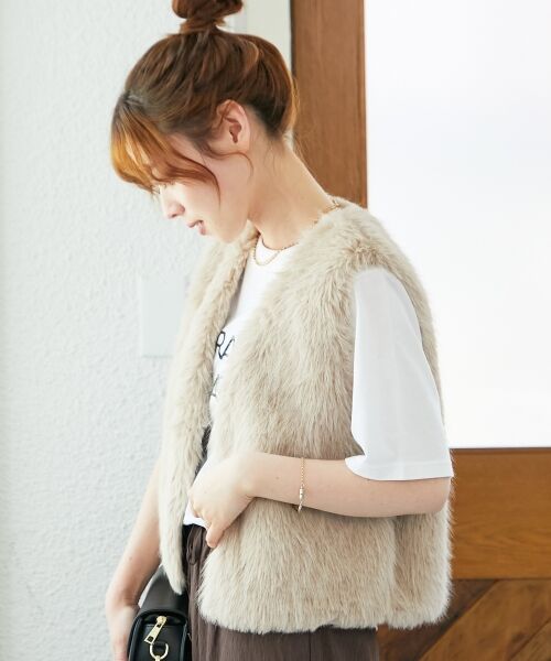le.coeur blanc / ルクールブラン その他アウター | ショートフェイクファーベスト | 詳細17