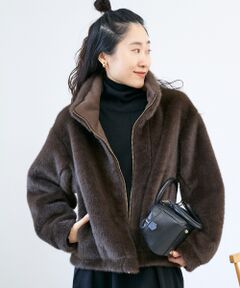 le.coeur blanc / ルクールブラン ブルゾン | ミンクタッチスタンドカラーファーブルゾン